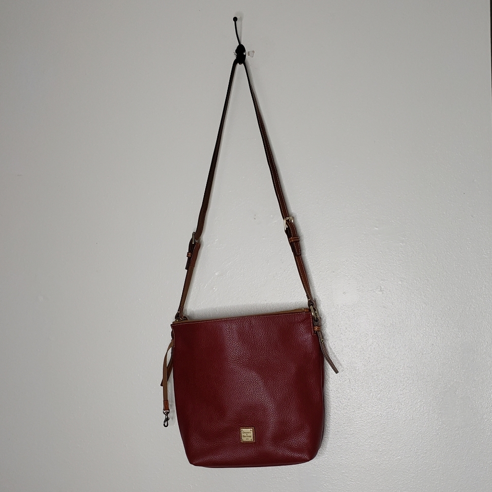 Authentic Dooney & Bourke Genuine Pebbled Leather Large Crossbody Bag Tote - Picture 12 of 16